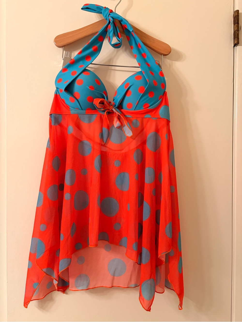 Adorable Halter Top 2-piece Polka Dot Swimdress
